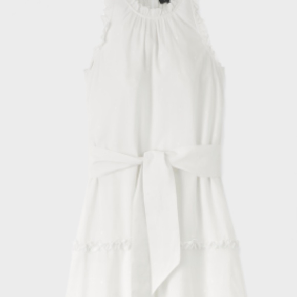 ME + EM Scallop Embroidery White Maxi Dress + Belt 0 - Picture 4 of 15